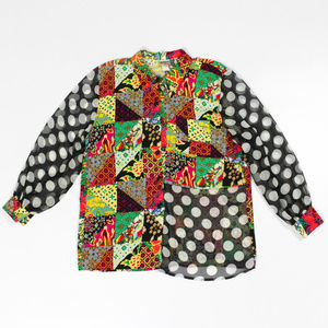 Patchwork Polkadot Ugly Spring Blouse Vintage